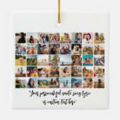 独自の40フォトパーソナライズされたコラージュを作成 セラミックオーナメント (裏面)