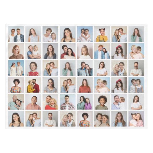 独自の48フォトコラージュを作成 テーブルクロス (正面(横))