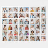 独自の48フォトコラージュを作成 フリースブランケット (正面(横))