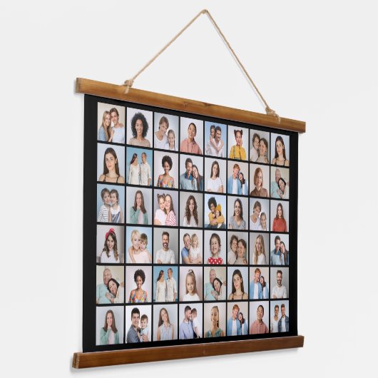 独自の48フォトコラージュを作成 吊り下げ型タペストリー (傾斜あり)