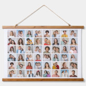 独自の48フォトコラージュを作成 吊り下げ型タペストリー (正面)