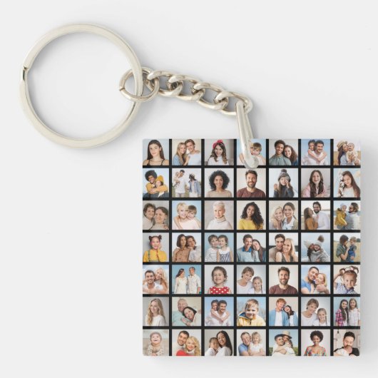 独自の49フォトコラージュを作成 キーホルダー (正面)