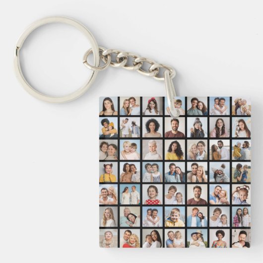 独自の49フォトコラージュを作成 キーホルダー (正面)