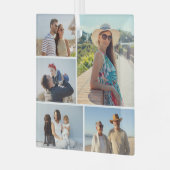 独自の5つのフォトコラージュを作成 ガラスオーナメント (正面左)