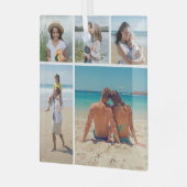 独自の5つのフォトコラージュを作成 ガラスオーナメント (正面左)