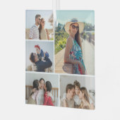 独自の5つのフォトコラージュを作成 ガラスオーナメント (正面左)