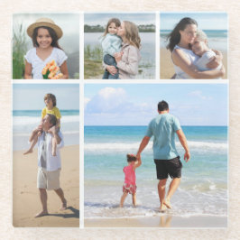 独自の5つのフォトコラージュを作成 ガラスコースター