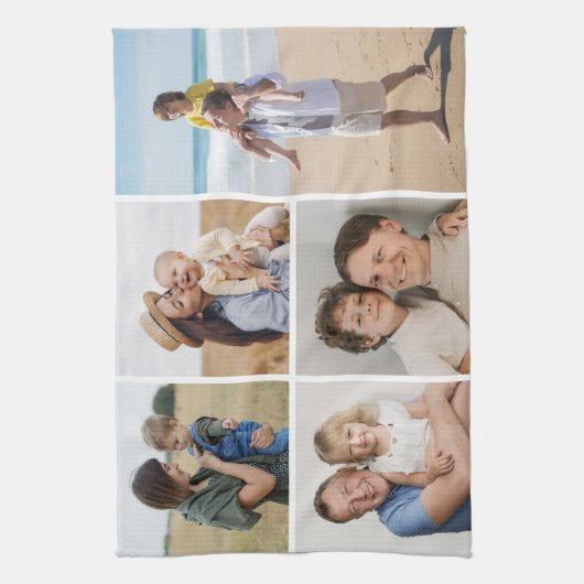 独自の5つのフォトコラージュを作成 キッチンタオル (縦)