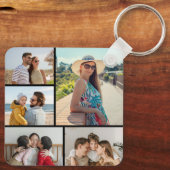 独自の5つのフォトコラージュを作成 キーホルダー (裏面)