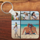 独自の5つのフォトコラージュを作成 キーホルダー (正面)