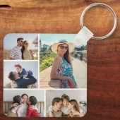 独自の5つのフォトコラージュを作成 キーホルダー (裏面)