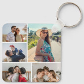 独自の5つのフォトコラージュを作成 キーホルダー (裏面)