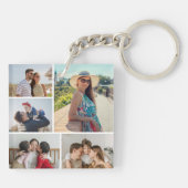 独自の5つのフォトコラージュを作成 キーホルダー (裏面)