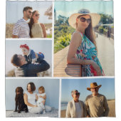 独自の5つのフォトコラージュを作成 シャワーカーテン (正面)