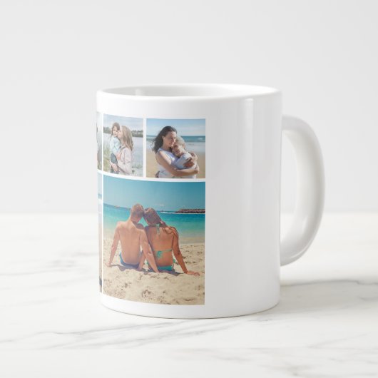 独自の5つのフォトコラージュを作成 ジャンボコーヒーマグカップ (正面右)