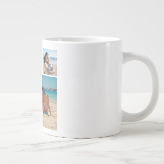 独自の5つのフォトコラージュを作成 ジャンボコーヒーマグカップ (右)