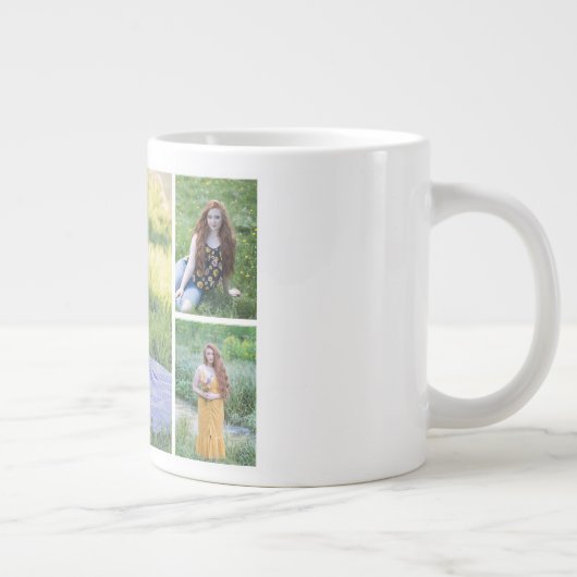 独自の5つのフォトコラージュを作成 ジャンボコーヒーマグカップ (右)