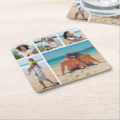 独自の5つのフォトコラージュを作成 スクエアペーパーコースター (アングル)