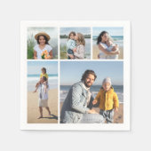 独自の5つのフォトコラージュを作成 スタンダードカクテルナプキン (正面)