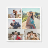 独自の5つのフォトコラージュを作成 スタンダードカクテルナプキン (正面)