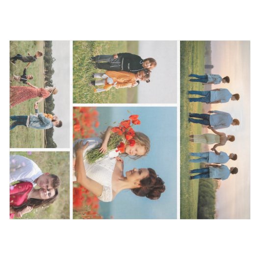 独自の5つのフォトコラージュを作成 テーブルクロス (正面(横))