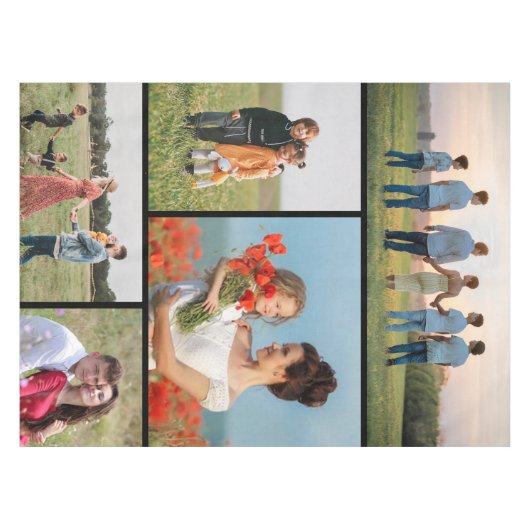 独自の5つのフォトコラージュを作成 テーブルクロス (正面(横))