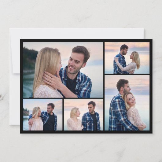独自の5つのフォトコラージュを作成 ノートカード (正面)