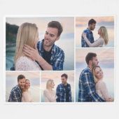 独自の5つのフォトコラージュを作成 フリースブランケット (正面(横))