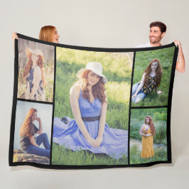 独自の5つのフォトコラージュを作成 フリースブランケット