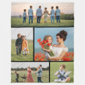 独自の5つのフォトコラージュを作成 フリースブランケット (正面)