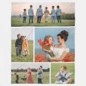 独自の5つのフォトコラージュを作成 フリースブランケット (正面)