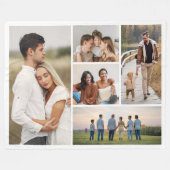 独自の5つのフォトコラージュを作成 フリースブランケット (正面(横))