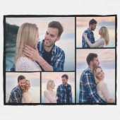 独自の5つのフォトコラージュを作成 フリースブランケット (正面(横))