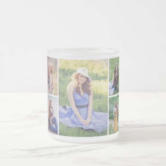 独自の5つのフォトコラージュを作成 フロストグラスマグカップ (中央)