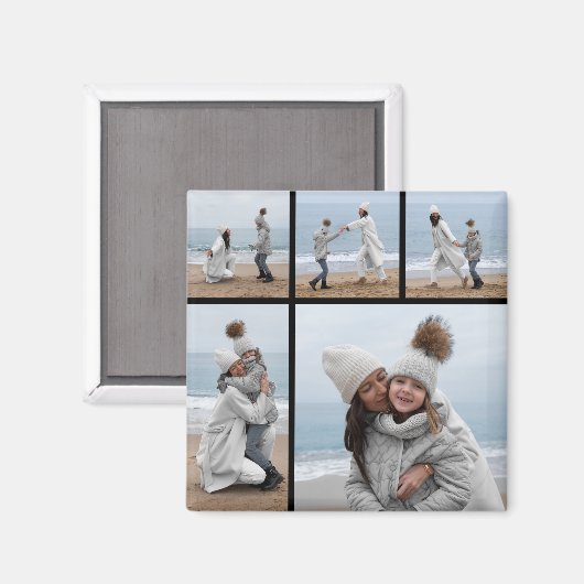 独自の5つのフォトコラージュを作成 マグネット (正面/裏面)