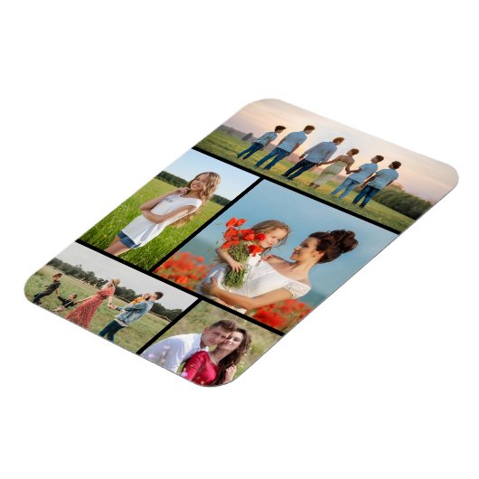 独自の5つのフォトコラージュを作成 マグネット (左側)