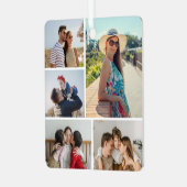 独自の5つのフォトコラージュを作成 メタルオーナメント (正面左)