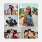 独自の5つのフォトコラージュを作成 メタルオーナメント (裏面)