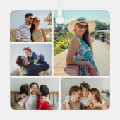 独自の5つのフォトコラージュを作成 メタルオーナメント (正面)