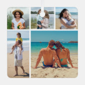 独自の5つのフォトコラージュを作成 メタルオーナメント (正面)