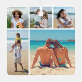 独自の5つのフォトコラージュを作成 メタルオーナメント (正面)