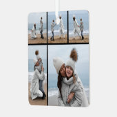 独自の5つのフォトコラージュを作成 メタルオーナメント (正面左)