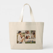 独自の5つのフォトコラージュを作成 ラージトートバッグ (裏面)