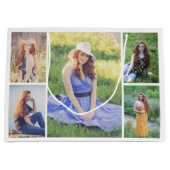 独自の5つのフォトコラージュを作成 ラージペーパーバッグ (正面)