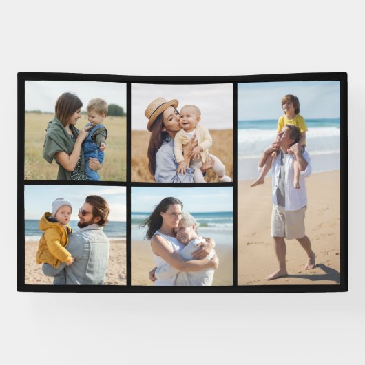 独自の5つのフォトコラージュを作成 横断幕 (横)