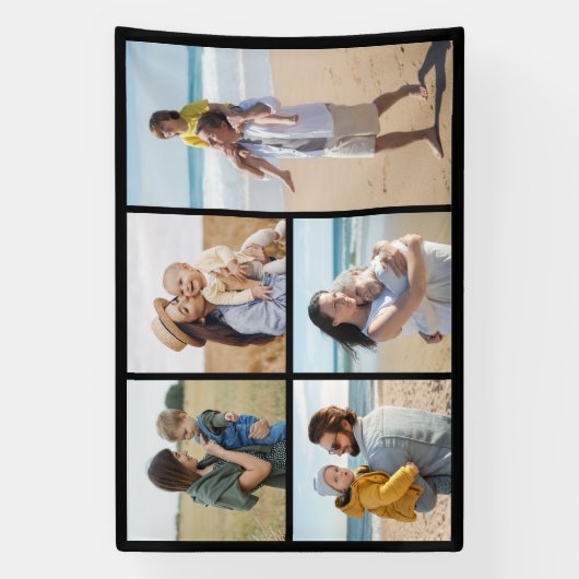 独自の5つのフォトコラージュを作成 横断幕 (縦)