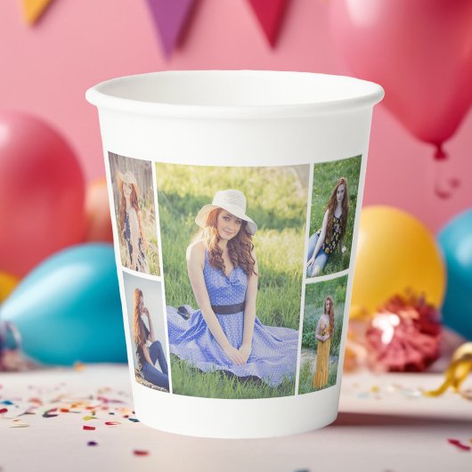 独自の5つのフォトコラージュを作成 紙コップ