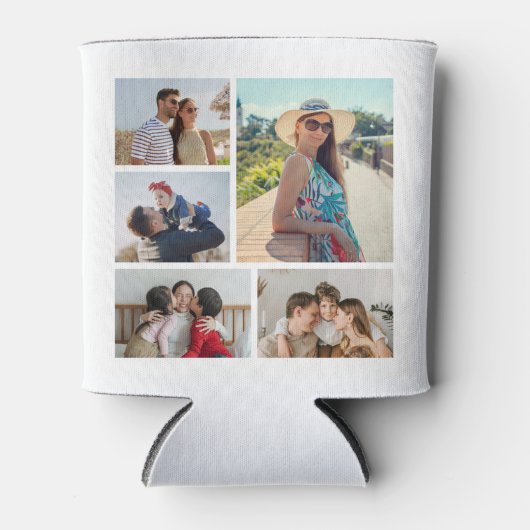 独自の5つのフォトコラージュを作成 缶クーラー (正面)