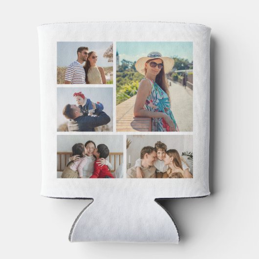 独自の5つのフォトコラージュを作成 缶クーラー (裏面)