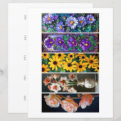 独自の5つの庭の花のしおりを作成する (正面/裏面)